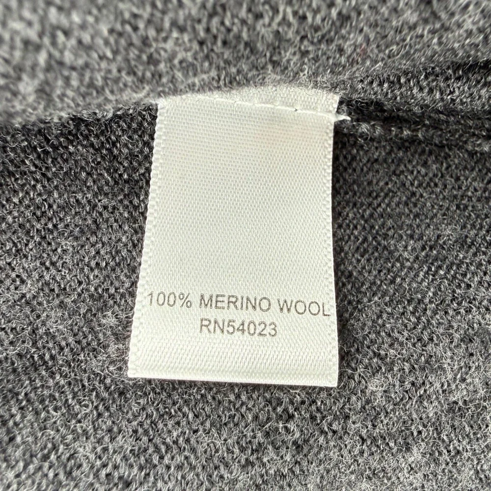 Vintage Banana Republic‎ Mens Cardigan Sweater Small Zip Up Gray Merino Wool - Picture 7 of 10